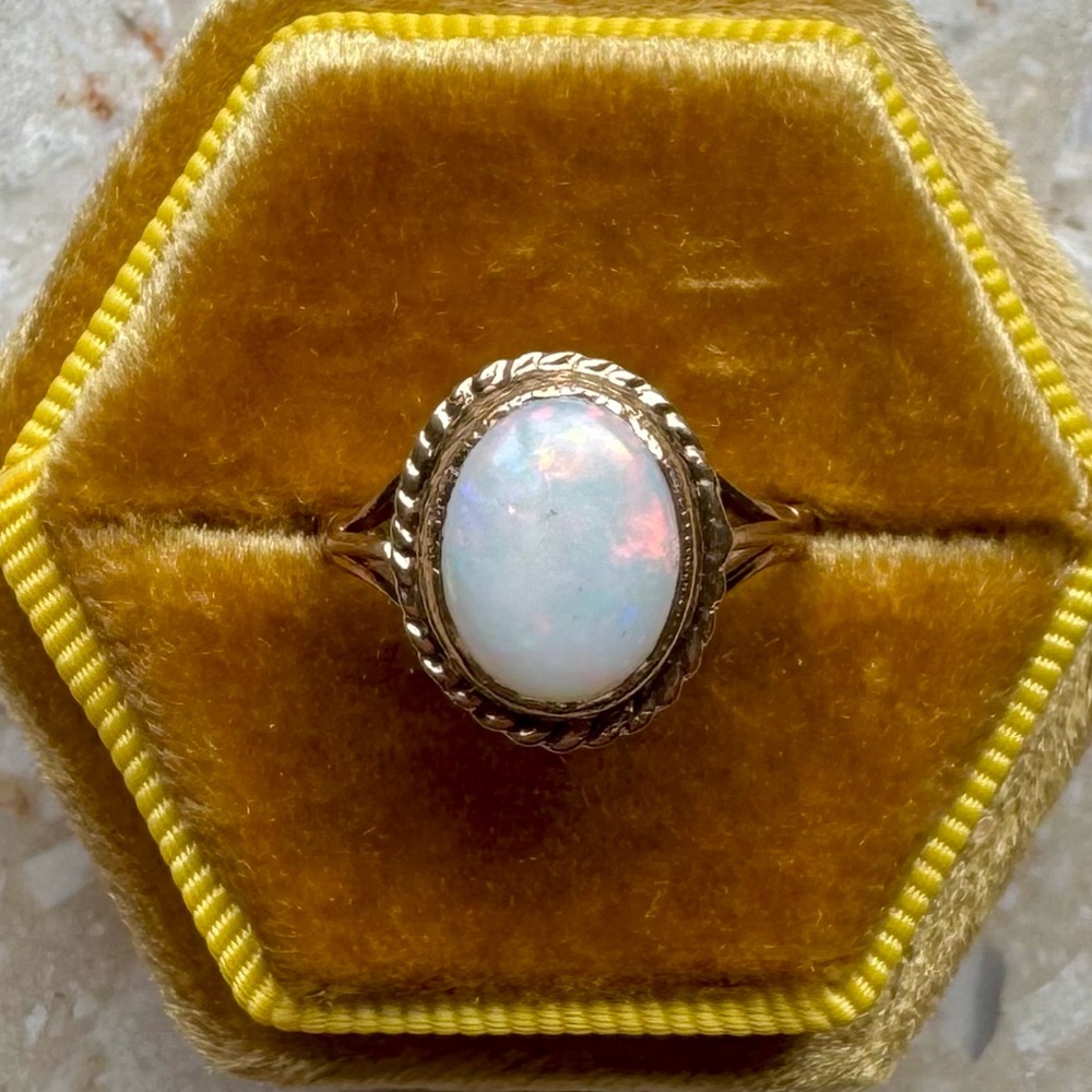 Opal Yellow Gold Vintage Victorian Ring